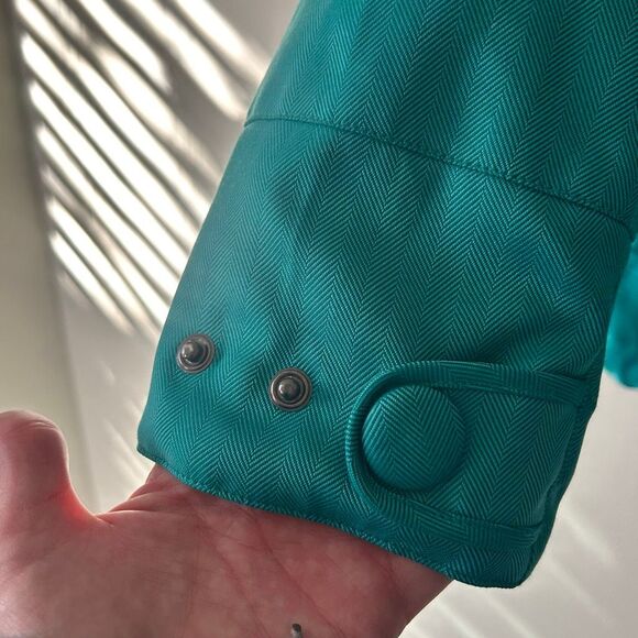 Burton Ginger DRYRIDE Snowboard Jacket Womens L Teal Herringbone Fleece Lined - Picture 10 of 14